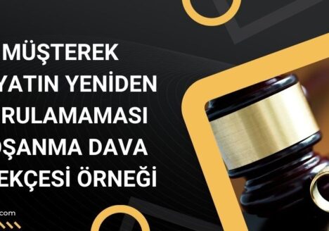 Müşterek Hayatın Yeniden Kurulamaması Boşanma Dava Dilekçesi Örneği